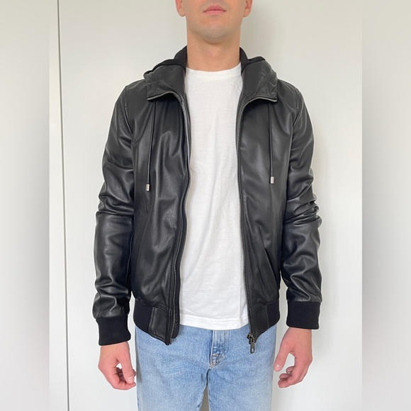 Dolce & Gabbana Leather Bomber Jacket in Black - Picture 6 of 16